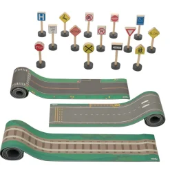 Excellerations® RouteRunner™ Roll Up Roadway Play Mats & Traffic Signs