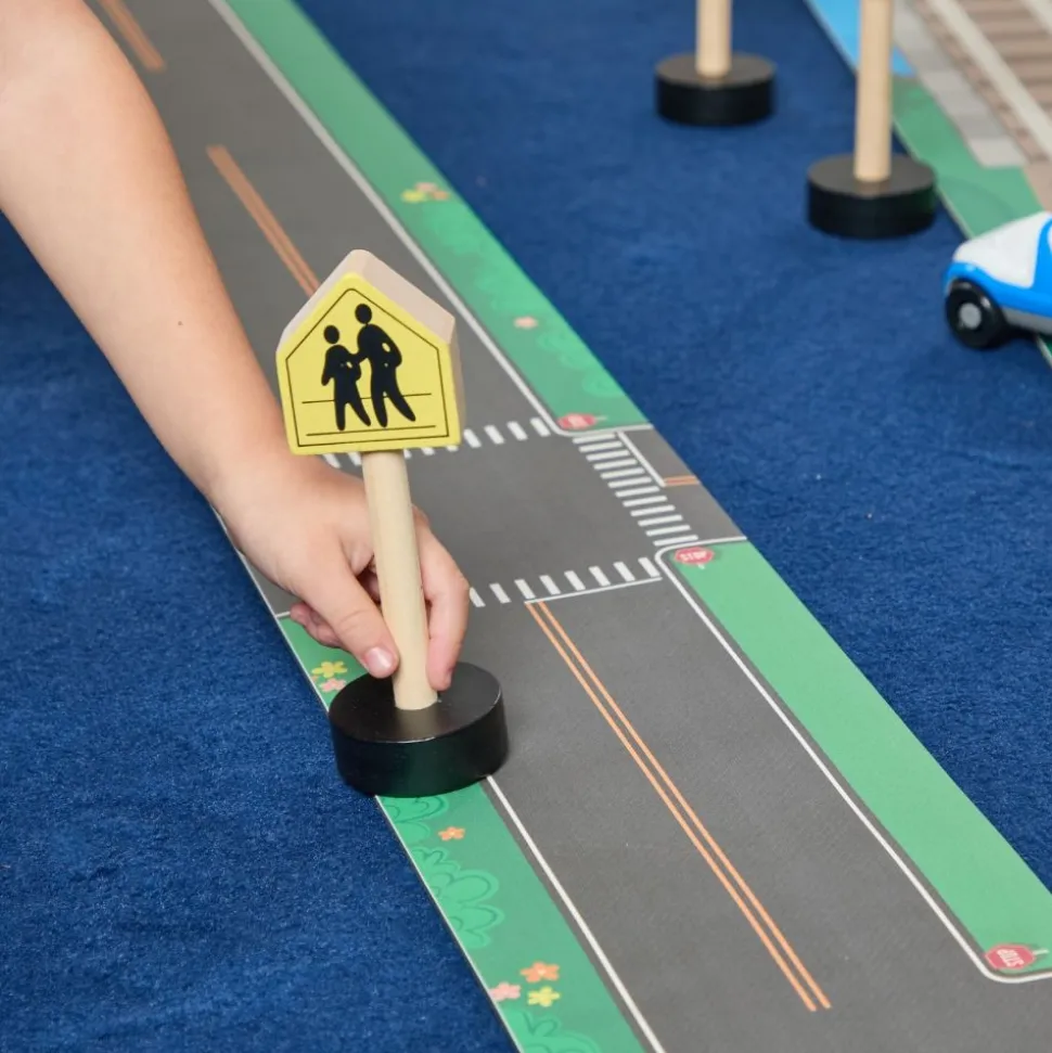 Excellerations® RouteRunner™ Roll Up Roadway Play Mats & Traffic Signs