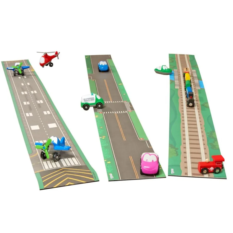 Excellerations® RouteRunner™ Roll Up Roadway Play Mats - Set of 3