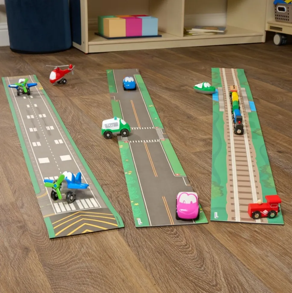 Excellerations® RouteRunner™ Roll Up Roadway Play Mats - Set of 3