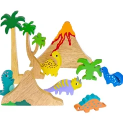 Excellerations® Rubberwood Dinosaur Play Set - 10 Pieces