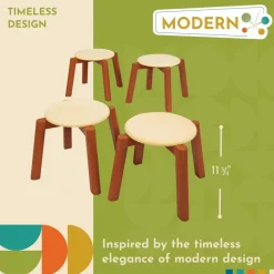 Excellerations® Rubberwood Stools Set of 4