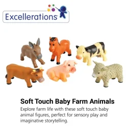 Excellerations® Soft Touch Baby Farm Animals - Set of 6