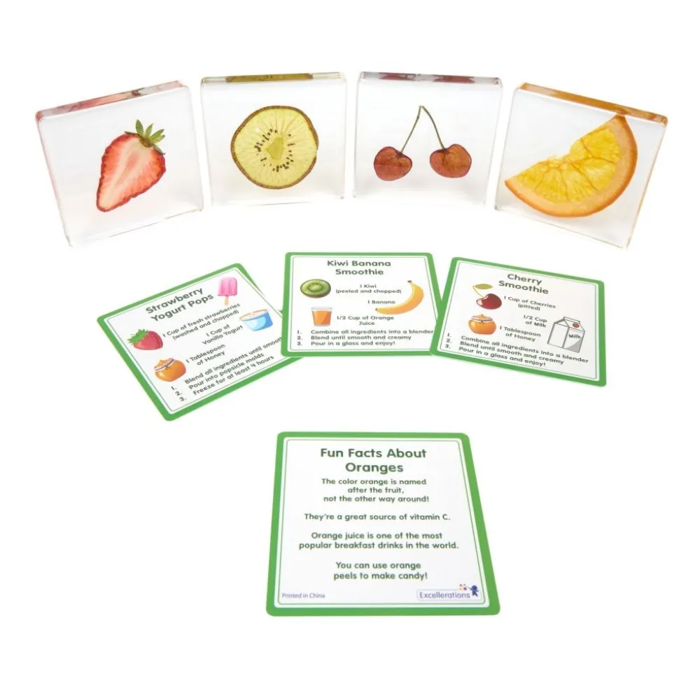 Excellerations® SpeciFun™ 4 Fruit Tile Specimens & Cards