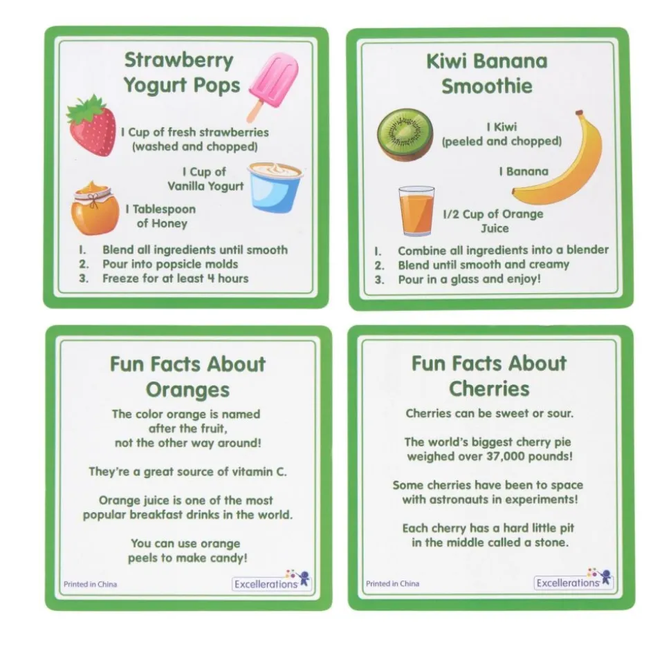 Excellerations® SpeciFun™ 4 Fruit Tile Specimens & Cards