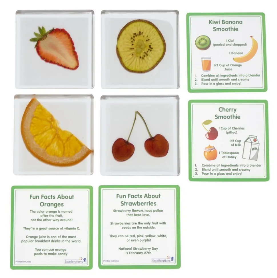 Excellerations® SpeciFun™ 4 Fruit Tile Specimens & Cards