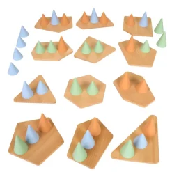 Excellerations® Stackable Wood and Silicone Cones - 48pcs