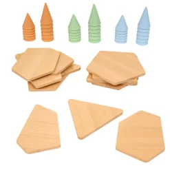 Excellerations® Stackable Wood and Silicone Cones - 48pcs