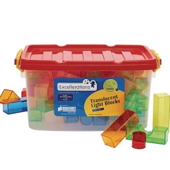 Excellerations® STEM Translucent Light Blocks - Set of 100 in a Bin