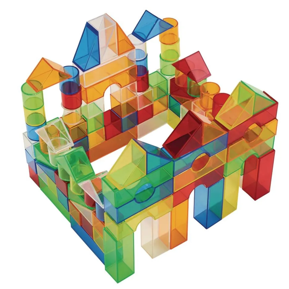 Excellerations® STEM Translucent Light Blocks - Set of 100 in a Bin