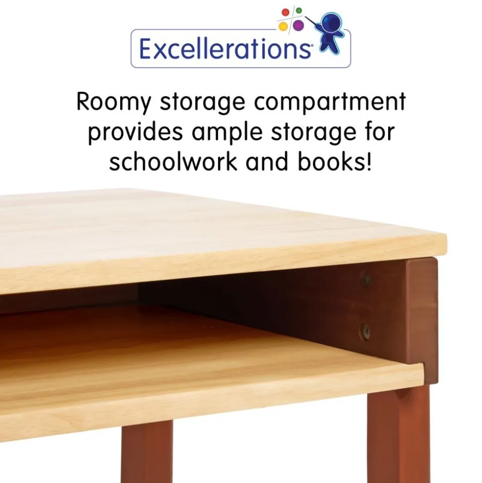 Excellerations® Sustainable Rubberwood Desk (Preschool Height)