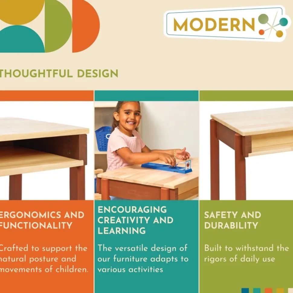 Excellerations® Sustainable Rubberwood Desk (Preschool Height)