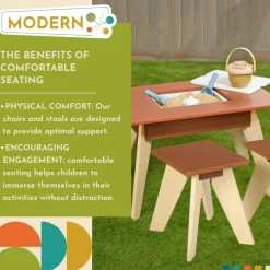Excellerations® Sustainable Rubberwood Play Stools Set of 2