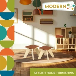 Excellerations® Sustainable Rubberwood Play Stools Set of 2