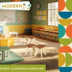 Excellerations® Sustainable Rubberwood Play Stools Set of 2