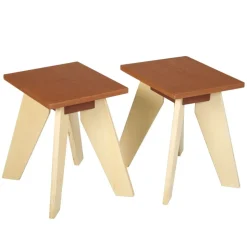 Excellerations® Sustainable Rubberwood Play Stools Set of 2