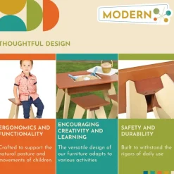 Excellerations® Sustainable Rubberwood Play Stools Set of 2