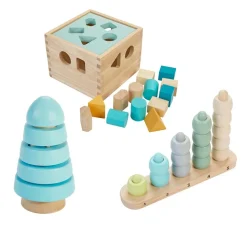 Excellerations® Sustainably Harvested Rubberwood Stacking Play Toys