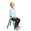 Excellerations® Sustainably Harvested Rubber Wood Emotions Stool - Happy
