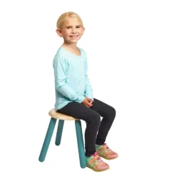 Excellerations® Sustainably Harvested Rubber Wood Emotions Stool - Happy