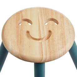 Excellerations® Sustainably Harvested Rubber Wood Emotions Stool - Happy