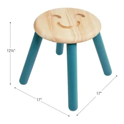 Excellerations® Sustainably Harvested Rubber Wood Emotions Stool - Happy