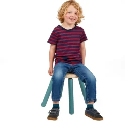 Excellerations® Sustainably Harvested Rubber Wood Emotions Stool - Happy