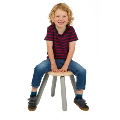 Excellerations® Sustainably Harvested Rubber Wood Emotions Stool - Sad