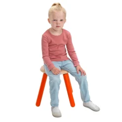 Excellerations® Sustainably Harvested Rubber Wood Emotions Stool - Angry