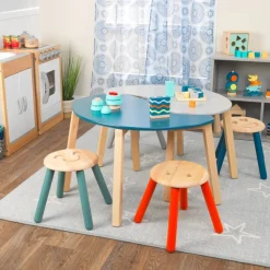 Excellerations® Sustainably Harvested Rubber Wood Emotions Stool - Set of 2 Emotions, Happy and Sad