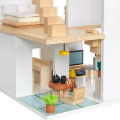 Excellerations® Sustainably Harvested Rubberwood Modern Dollhouse