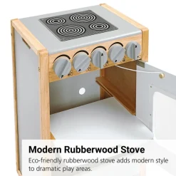 Excellerations® Sustainably Harvested Rubberwood Modern Stove