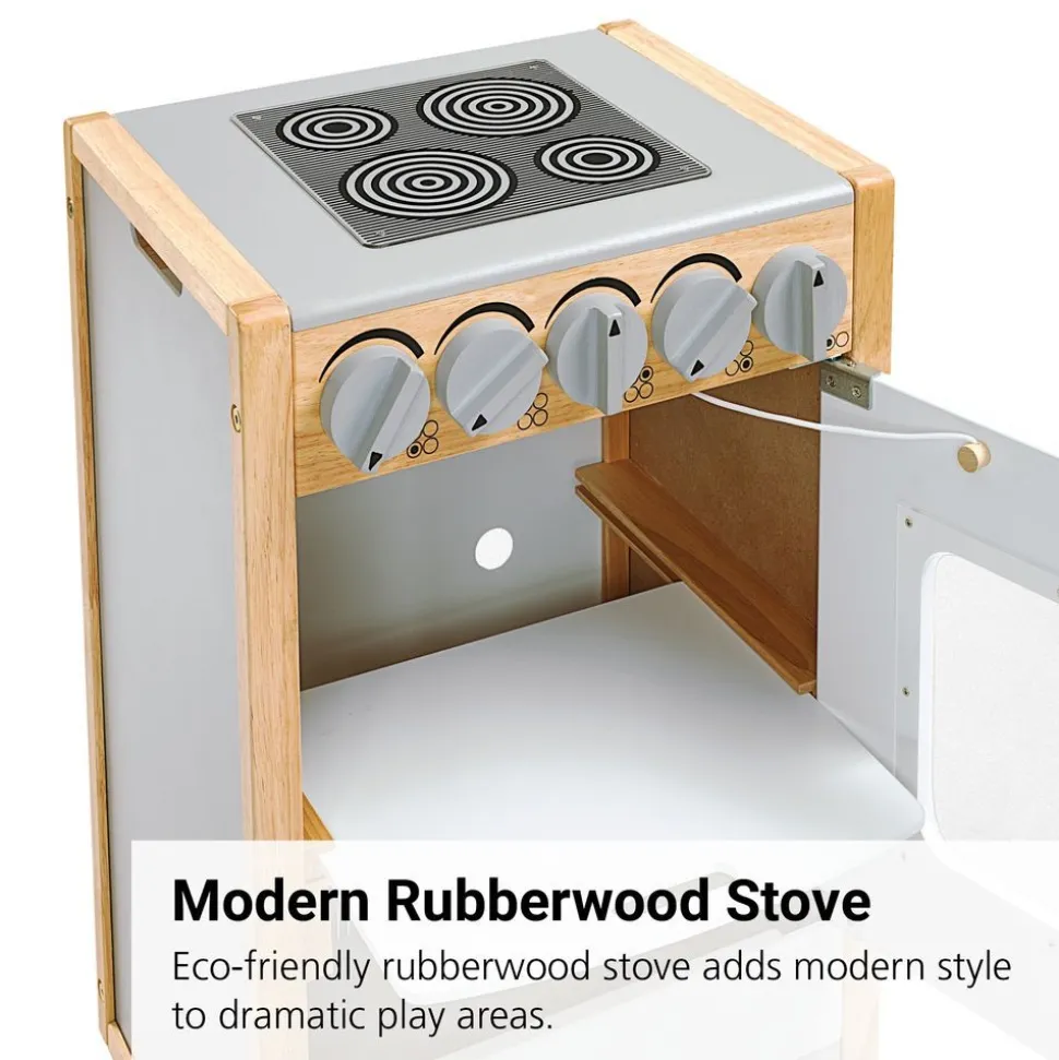 Excellerations® Sustainably Harvested Rubberwood Modern Stove
