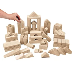 Excellerations® Sustainably Harvested Rubberwood Tabletop Unit Blocks - 110 Piece Set
