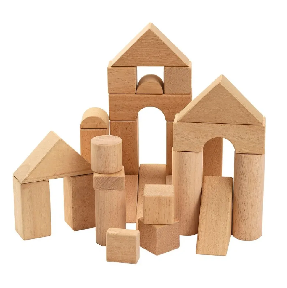 Excellerations® Sustainably Harvested Rubberwood Tabletop Unit Blocks - 110 Piece Set