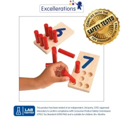 Excellerations® Sustainably Harvested Rubberwood Peg Number Boards