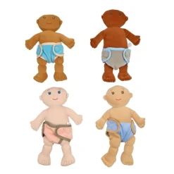 Excellerations® TenderTots™ Calming Plush Baby Dolls With Swaddle Blanket & Diaper - 12 Pieces