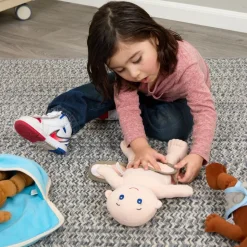 Excellerations® TenderTots™ Calming Plush Baby Dolls With Swaddle Blanket & Diaper - 12 Pieces