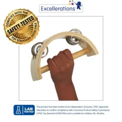 Excellerations® Toddler Easy-Hold Wooden Tambourine