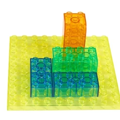 Excellerations® Translucent Building Bricks With Baseplate Lid - 60 pcs