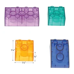 Excellerations® Translucent Building Bricks & 4 Baseplates Kit - 144pcs