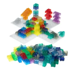 Excellerations® Translucent Building Bricks & 4 Baseplates Kit - 144pcs