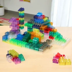 Excellerations® Translucent Building Bricks & 4 Baseplates Kit - 144pcs