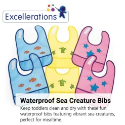 Excellerations® Waterproof Sea Creature Bibs - Set of 6