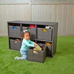 Excellerations® Wicker Shelf with 6 Baskets