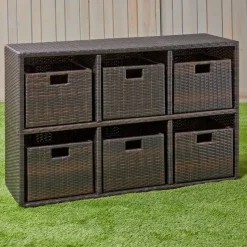 Excellerations® Wicker Shelf with 6 Baskets