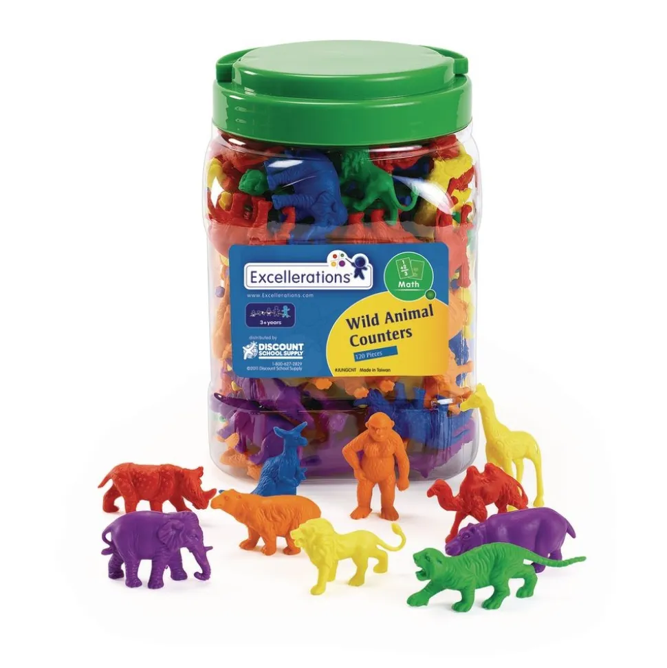 Excellerations® Wild Animal Counters - 120 Pieces