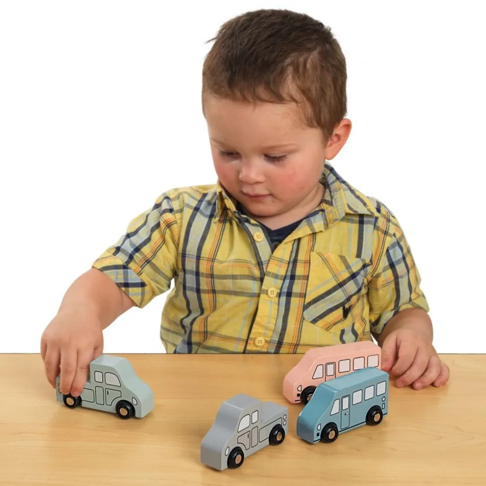 Excellerations® Wooden Cars & Trucks - Set of 4