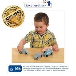 Excellerations® Wooden Cars & Trucks - Set of 4