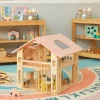 Excellerations® Wooden Deluxe Dollhouse - 28 Pieces - Natural